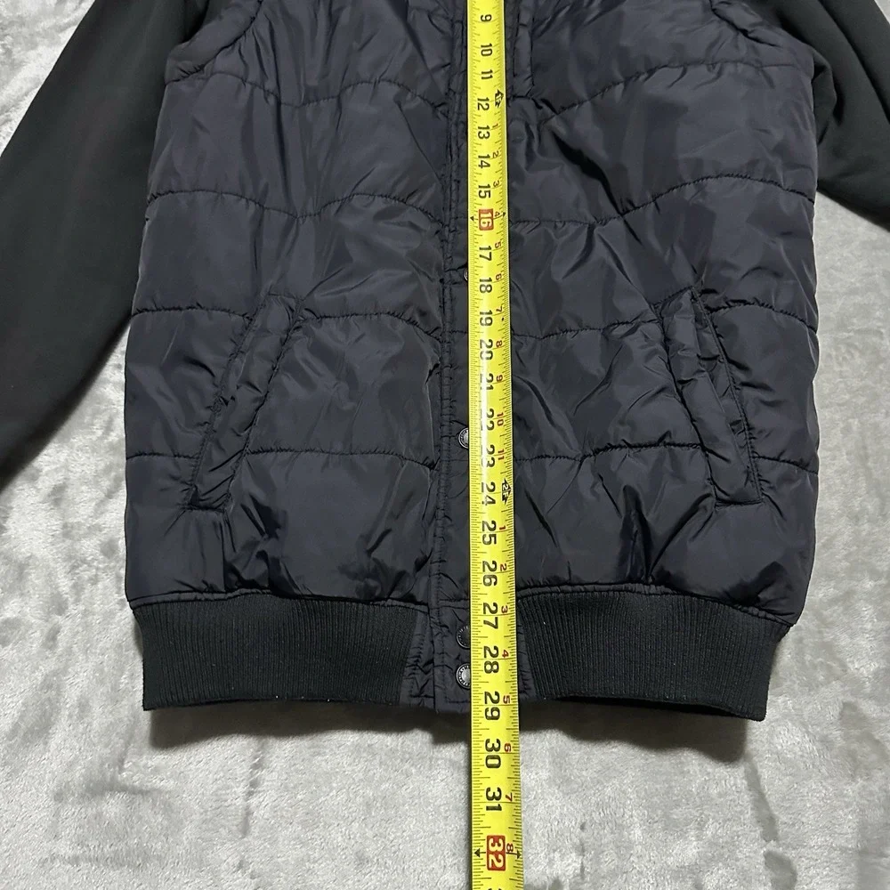 Matix Hybrid Hooded Puffer Jacket Mens Sz L Black Streetwear Skater Lightweight